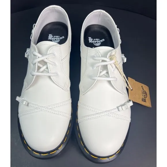 Dr. Martens Womens 1461 Bow Smooth White Leather Oxford Shoes Size 8 US