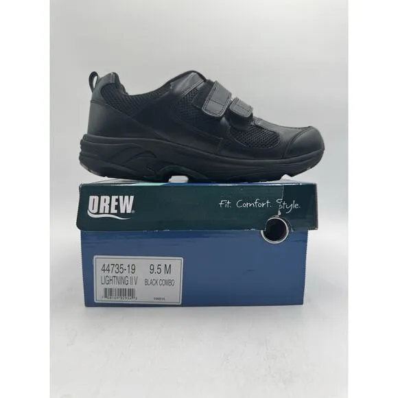 Drew LIGHTNING II V Men's NEW Casual Walking Shoe Black US Size 9.5 Medium