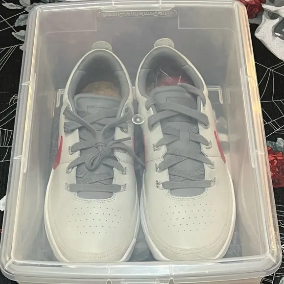 DS NIKE LUNAR WAVERLY SPIKELESS MENS GOLF SHOES SIZE 8.5 WHITE/RED 652780-005