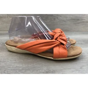 Earth origins Belder Billi Women's US 9 Orange Leather Slip-On Slide Sandal