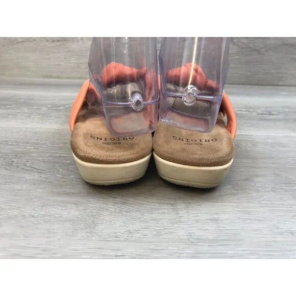 Earth origins Belder Billi Women's US 9 Orange Leather Slip-On Slide Sandal