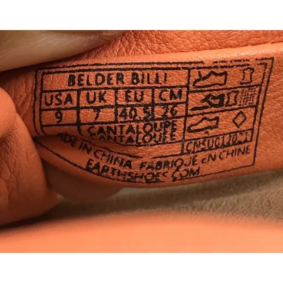Earth origins Belder Billi Women's US 9 Orange Leather Slip-On Slide Sandal