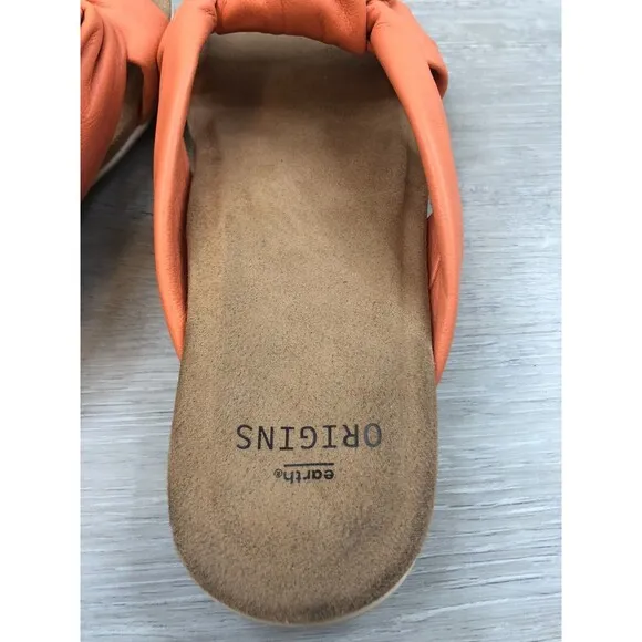 Earth origins Belder Billi Women's US 9 Orange Leather Slip-On Slide Sandal