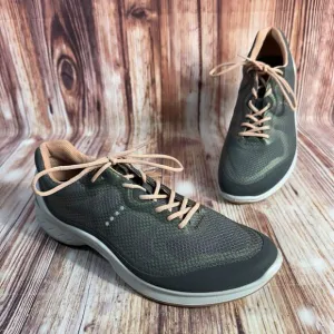 Ecco FJUEL RACER Womens Sz 10 Gray Green Biom Running Shoes Gym Trainer Sneakers