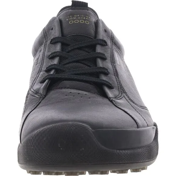 ECCO Mens BIOM HYBRID Black Cushioned Footbed Leather Golf Shoes New