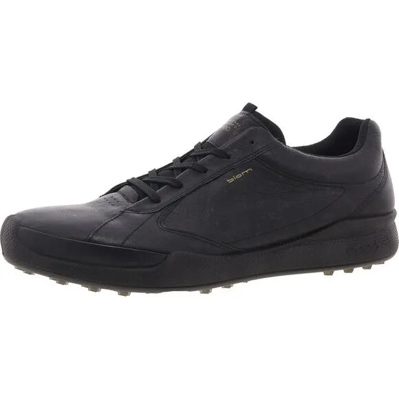 ECCO Mens BIOM HYBRID Black Cushioned Footbed Leather Golf Shoes New