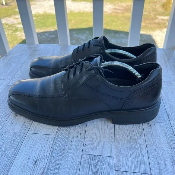 Ecco Shoes Men's Size 12 Helsinki 2 Loafer Black Leather Slip On Square Toe