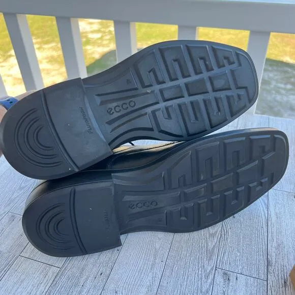 Ecco Shoes Men's Size 12 Helsinki 2 Loafer Black Leather Slip On Square Toe