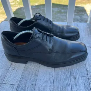 Ecco Shoes Men's Size 12 Helsinki 2 Loafer Black Leather Slip On Square Toe