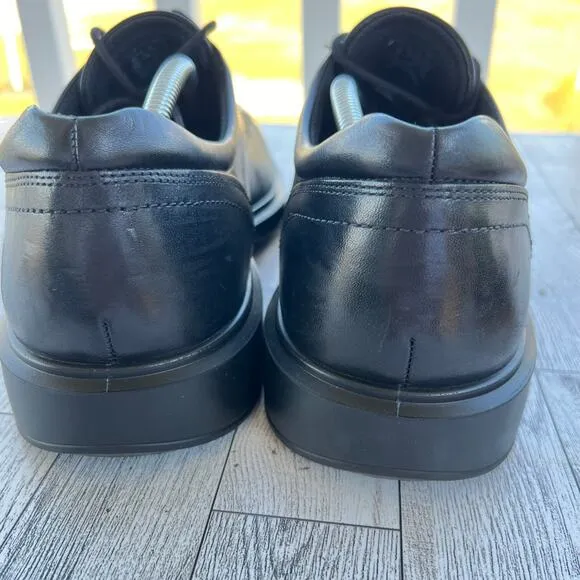 Ecco Shoes Men's Size 12 Helsinki 2 Loafer Black Leather Slip On Square Toe