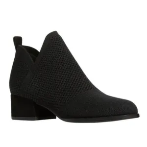Eileen Fisher Clever Black Stretch Ankle Boot Size 9 NIB Pull On Knit