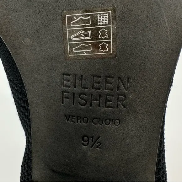 Eileen Fisher Clever Slip On Black Stretch Ankle Boots Textured Knit Size 9.5