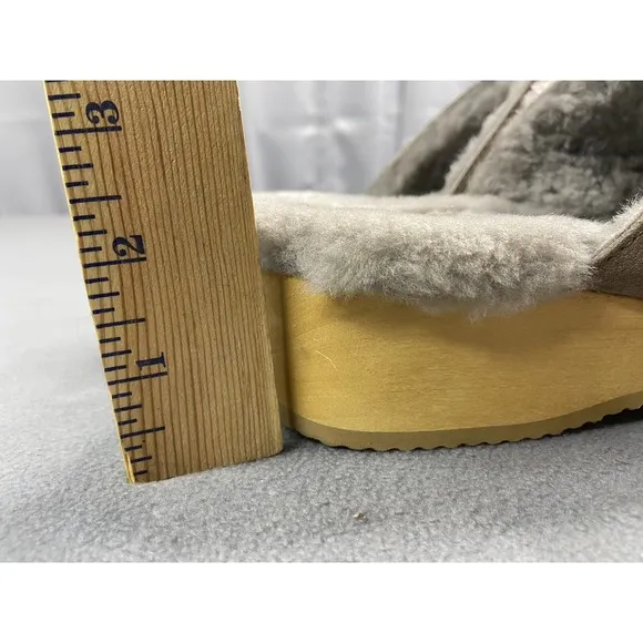 Eileen Fisher Shoes Woman 9 Suede Marble Clog Shearling Lined Wedge Slip On