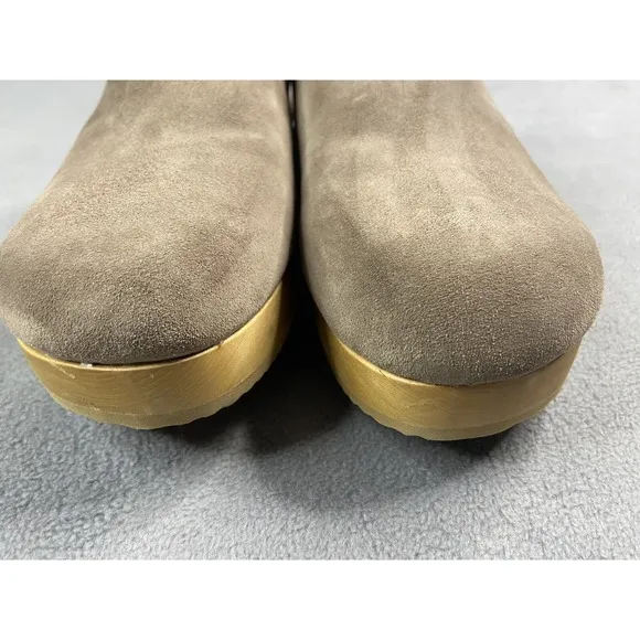 Eileen Fisher Shoes Woman 9 Suede Marble Clog Shearling Lined Wedge Slip On
