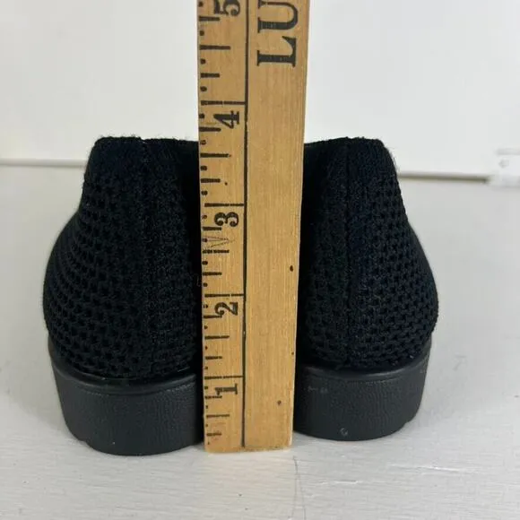 Eileen Fisher Wedge Ballerina Shoes Women's Size 9 Black Heaven Stretch Slip On