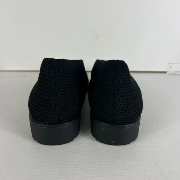 Eileen Fisher Wedge Ballerina Shoes Women's Size 9 Black Heaven Stretch Slip On