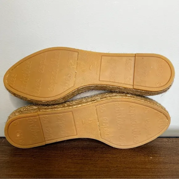 ERIC MICHAEL Serena Beige Suede Leather Espadrille Shoes Size 10 / 11
