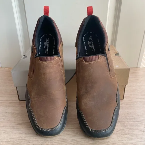 EUC Rockport Men's Cold Springs Plus Brown Men Shoes Slip On  - SZ 10