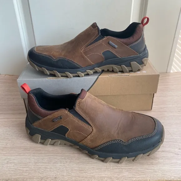 EUC Rockport Men's Cold Springs Plus Brown Men Shoes Slip On  - SZ 10