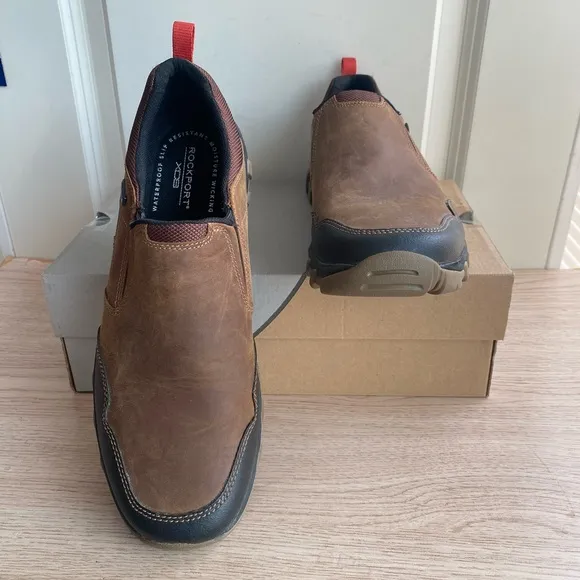 EUC Rockport Men's Cold Springs Plus Brown Men Shoes Slip On  - SZ 10