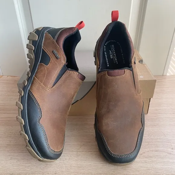 EUC Rockport Men's Cold Springs Plus Brown Men Shoes Slip On  - SZ 10