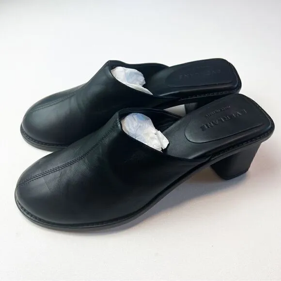 Everlane The Artist Mule Black Italian Leather Shoes Size 6.5 New