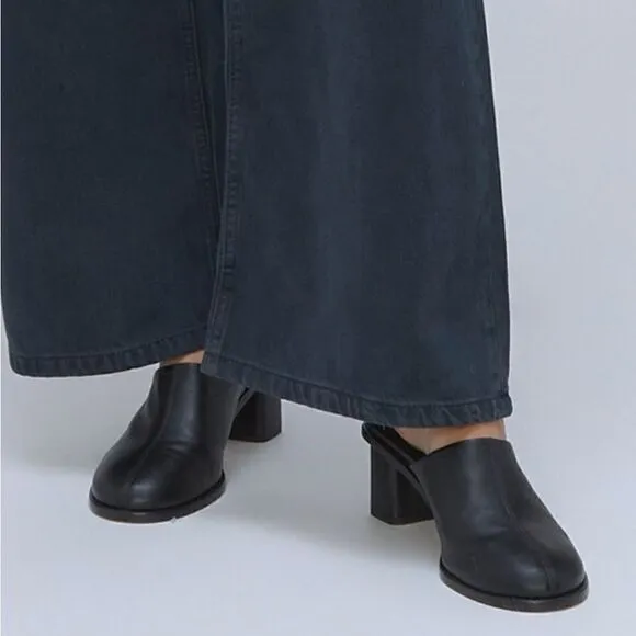 Everlane The Artist Mule Black Italian Leather Shoes Size 6.5 New