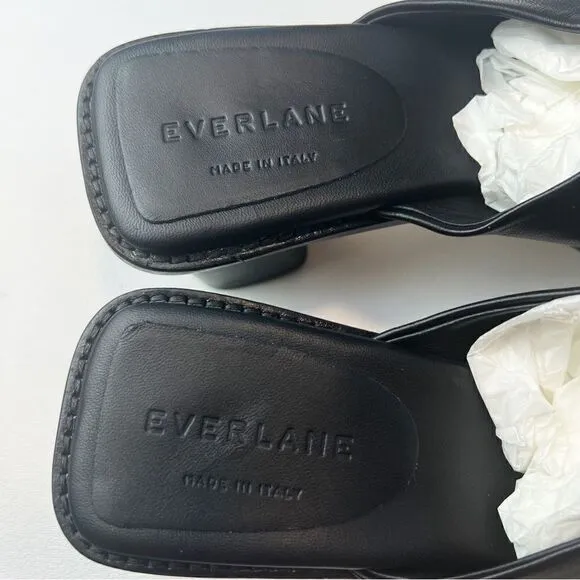 Everlane The Artist Mule Black Italian Leather Shoes Size 6.5 New