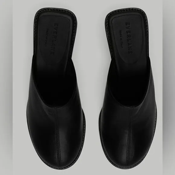 Everlane The Artist Mule Black Italian Leather Shoes Size 6.5 New
