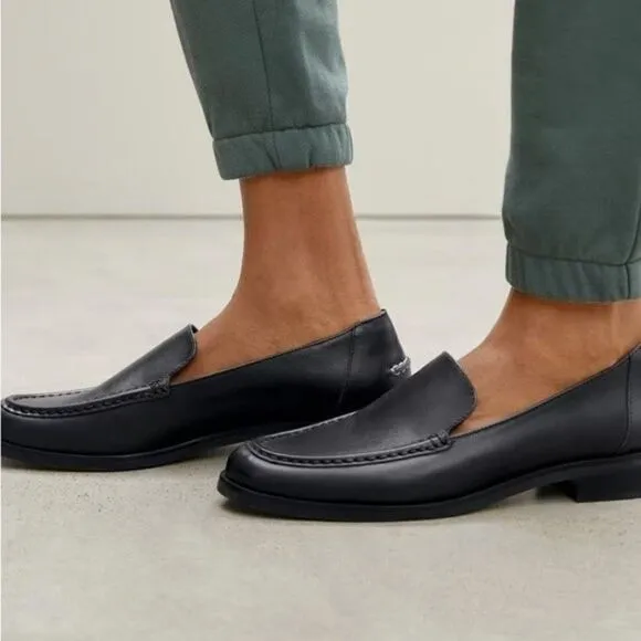 Everlane The Modern Loafer in Black Flat Leather Slip On Shoes Size 10.5 NEW