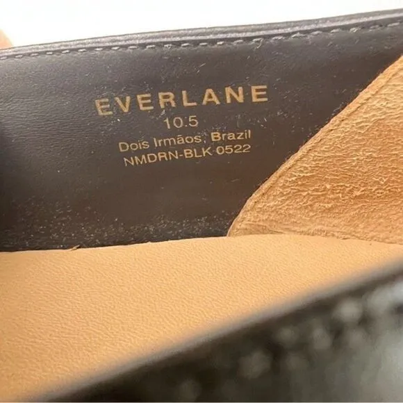 Everlane The Modern Loafer in Black Flat Leather Slip On Shoes Size 10.5 NEW