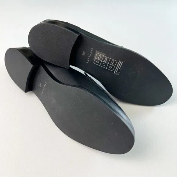 Everlane The Modern Loafer in Black Flat Leather Slip On Shoes Size 10.5 NEW