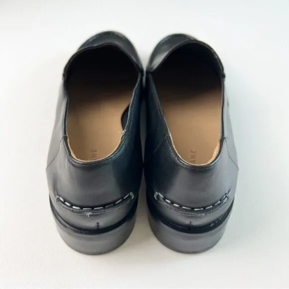 Everlane The Modern Loafer in Black Flat Leather Slip On Shoes Size 10.5 NEW