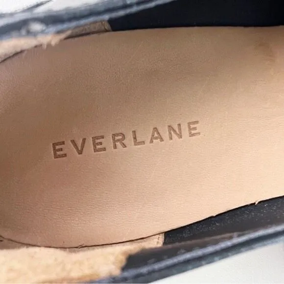Everlane The Modern Loafer in Black Flat Leather Slip On Shoes Size 10.5 NEW