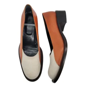 Fendissime by FENDI Size 8 Slip On Loafers Leather RARE VINTAGE Two Tone Women's