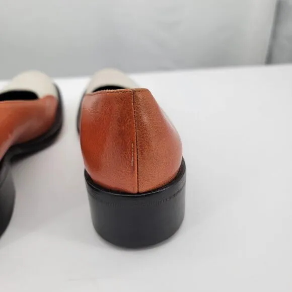 Fendissime by FENDI Size 8 Slip On Loafers Leather RARE VINTAGE Two Tone Women's