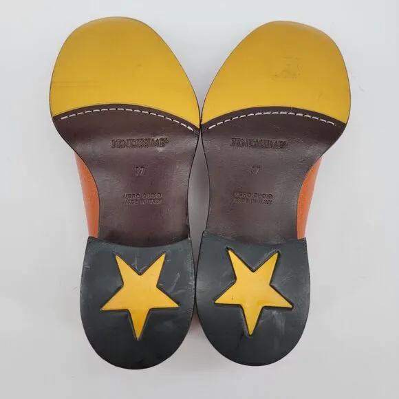 Fendissime by FENDI Size 8 Slip On Loafers Leather RARE VINTAGE Two Tone Women's