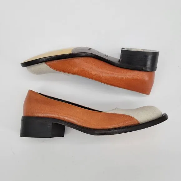 Fendissime by FENDI Size 8 Slip On Loafers Leather RARE VINTAGE Two Tone Women's
