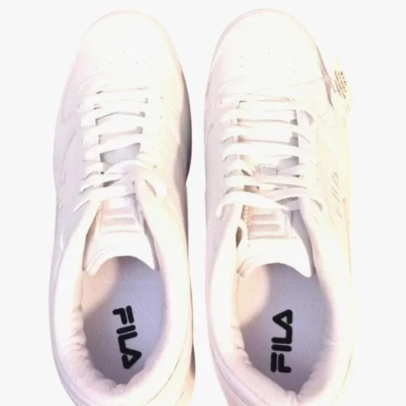 FILA A-Line WHITE Low Tops Sneakers Men's Sz 12 Gym Shoes Lace Embroidered Logo