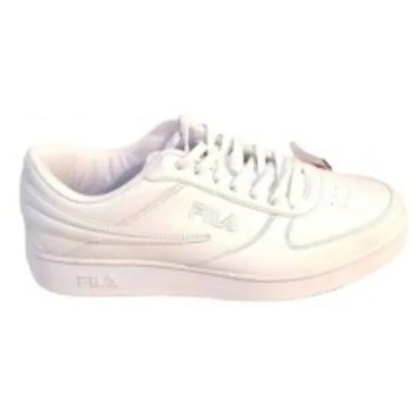FILA A-Line WHITE Low Tops Sneakers Men's Sz 12 Gym Shoes Lace Embroidered Logo