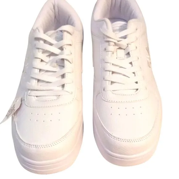 FILA A-Line WHITE Low Tops Sneakers Men's Sz 12 Gym Shoes Lace Embroidered Logo