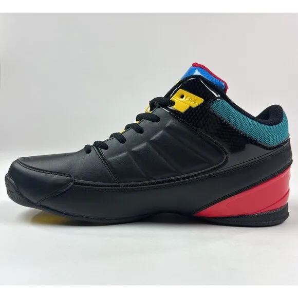 Fila Change The Game Mens 11 Black Red Yellow Basketball Shoes 1BM02019-669 New