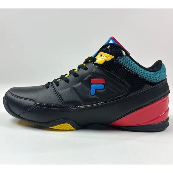Fila Change The Game Mens 11 Black Red Yellow Basketball Shoes 1BM02019-669 New