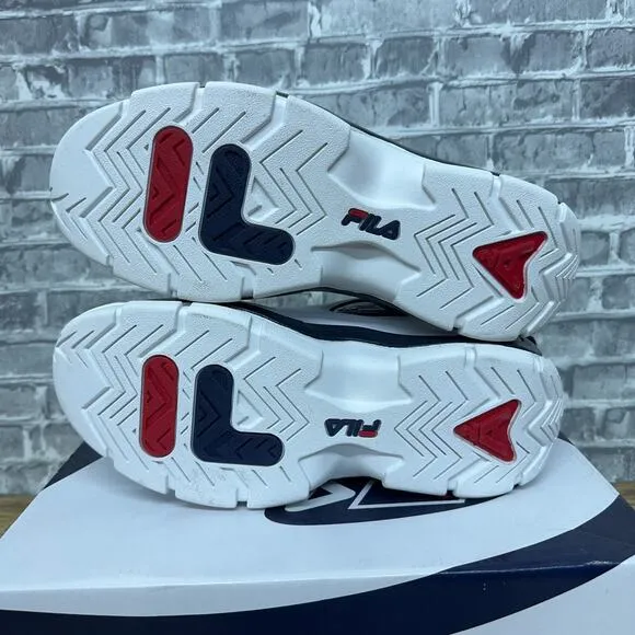Fila Grant Hill 96 Low Basketball Shoes White Navy Blue Men's 1BM00571 Size 8