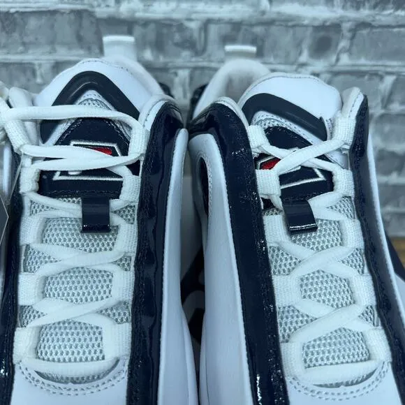 Fila Grant Hill 96 Low Basketball Shoes White Navy Blue Men's 1BM00571 Size 8
