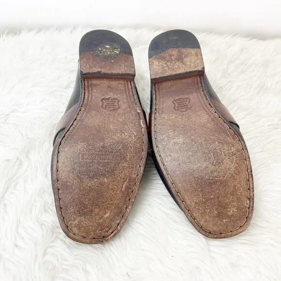 Florsheim 10.5 D Mens Brown Black Leather Tassel Slip-on Loafter Dress Shoes