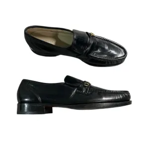 Florsheim Como Moc Toe Bit Slip-On Loafer Black Leather Men's Size 9
