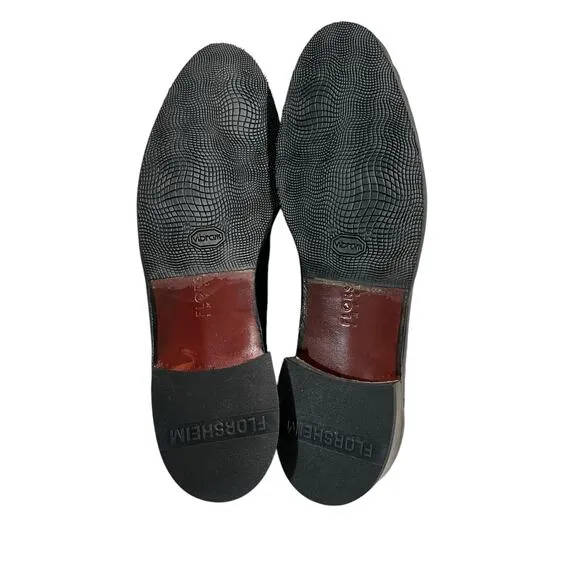 Florsheim Como Moc Toe Bit Slip-On Loafer Black Leather Men's Size 9