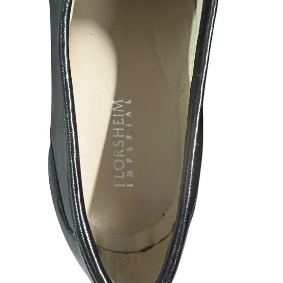 Florsheim Como Moc Toe Bit Slip-On Loafer Black Leather Men's Size 9