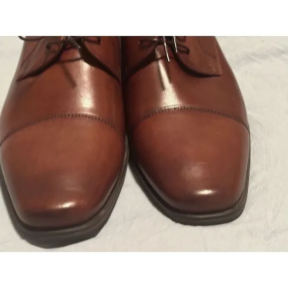 Florsheim Men's Cognac Brown Leather Jackson Cap Toe Oxford Shoes Size 12M‎